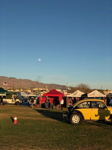 Moon rises over the camp